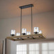 Timber and Iron Pendant Light Modern Rectangular 6 Lights 231mm 60W Timber and Iron Pendant Light Modern Rectangular 6 Lights 231mm 60W